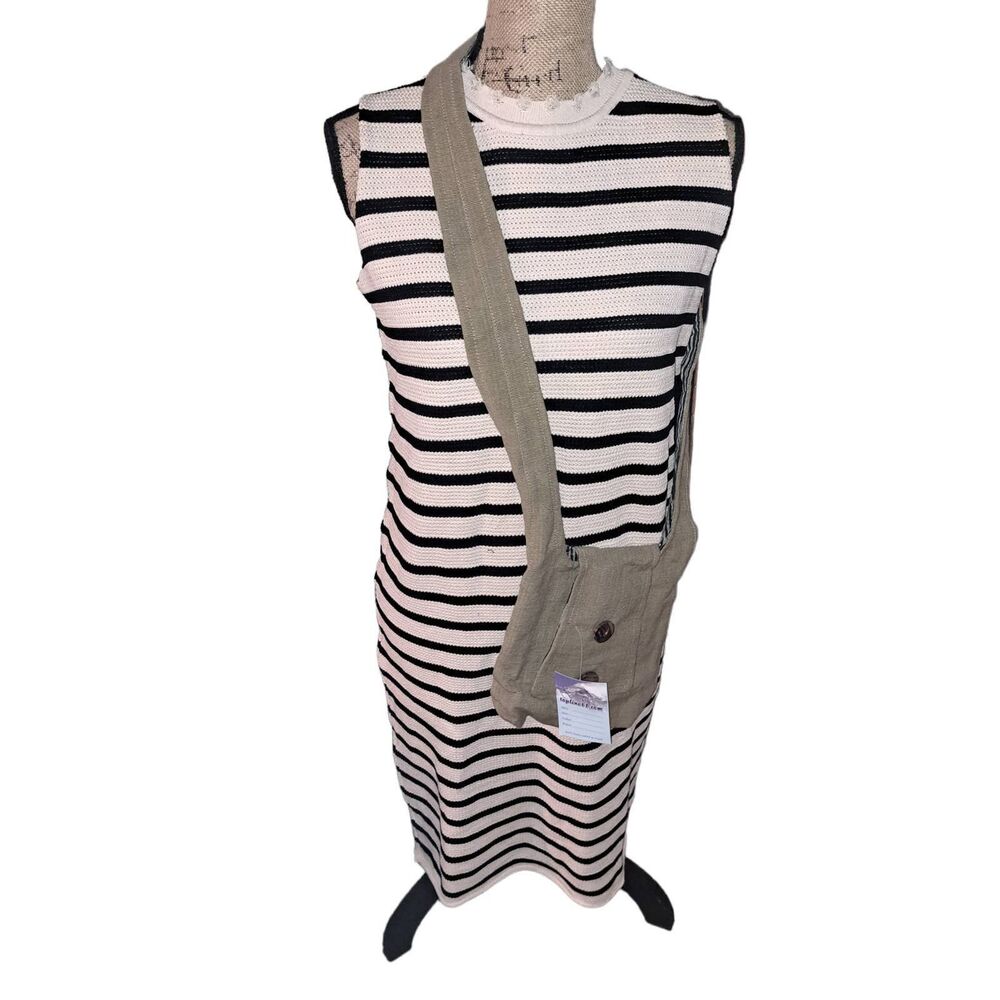 DRESS in a  Bag! NWT-Hand Crafted in Nepal Distressed Sailer Dress M Nepal Purse